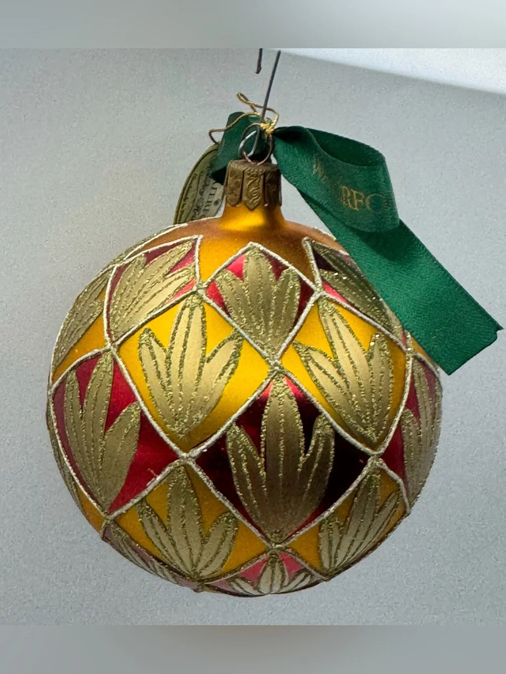 1999 Waterford Holiday Heirlooms Christmas Jubilee Ball Ornament Handmade Poland